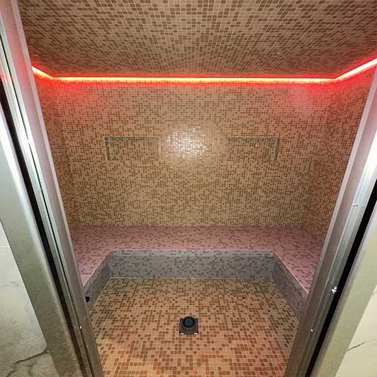 Chantier d'un hammam sur-mesure a Nice (06).